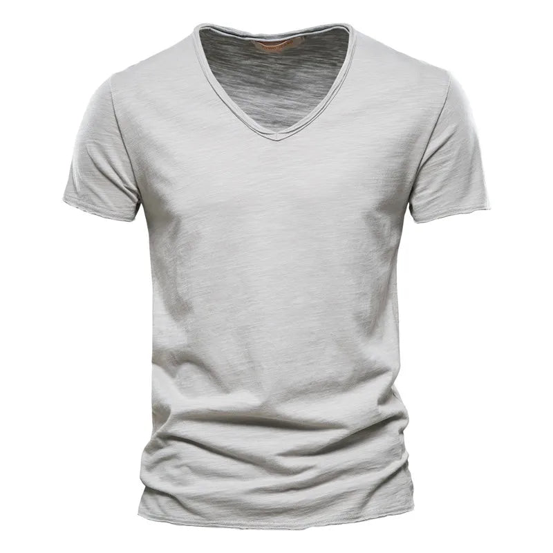 LAURENT MONACO | T-SHIRT COL V EN COTON POUR HOMME