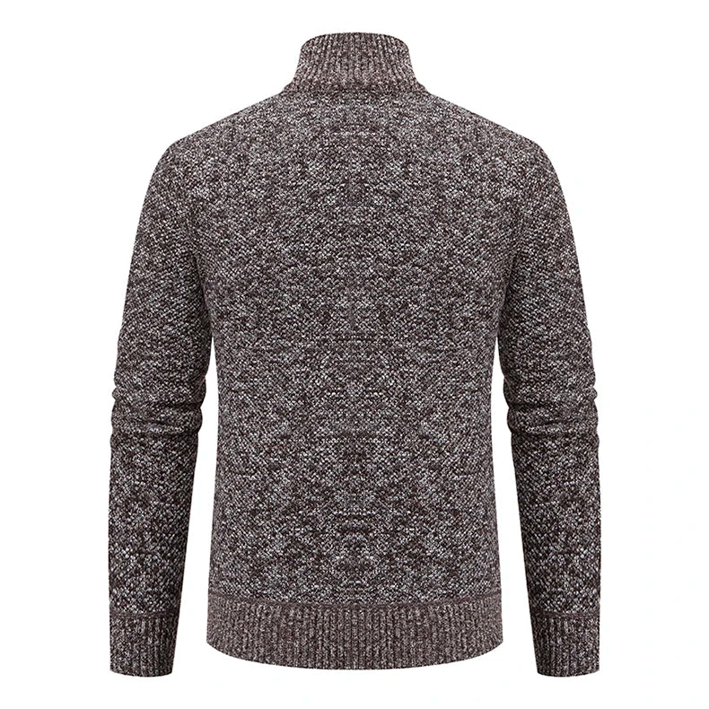 LAURENT MONACO | PULL À ZIP EN MAILLE COURRUE POUR HOMMES