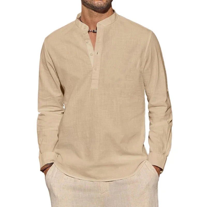 LAURENT MONACO | CHEMISE HENLEY EN COTON POUR HOMMES
