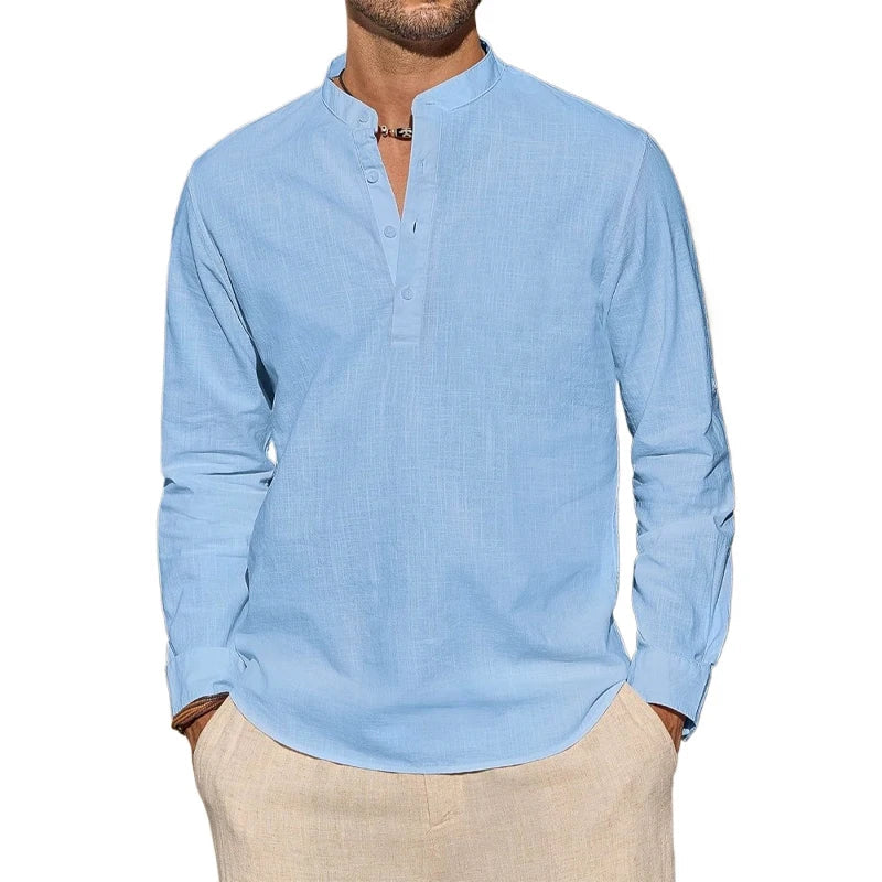 LAURENT MONACO | CHEMISE HENLEY EN COTON POUR HOMMES