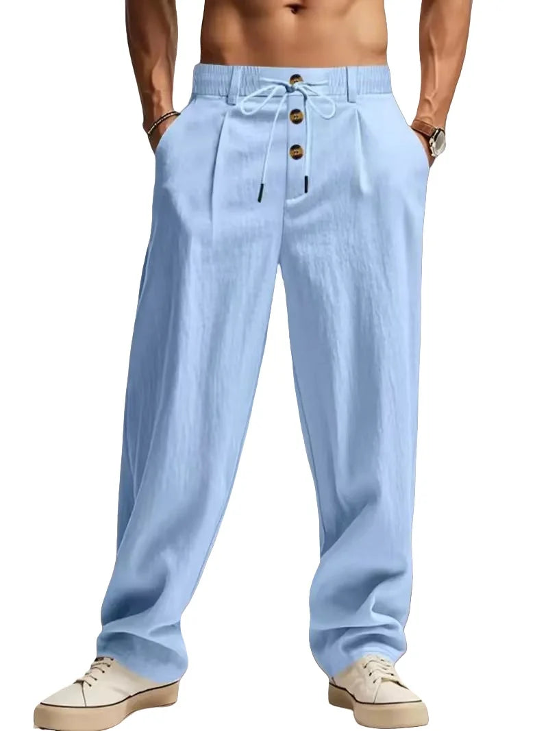 LAURENT MONACO | PANTALONS RELAXÉS EN LIN POUR HOMMES
