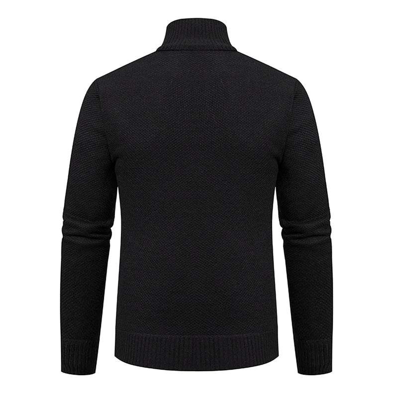 LAURENT MONACO | PULL À ZIP EN MAILLE COURRUE POUR HOMMES