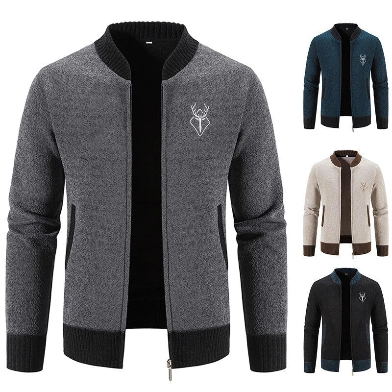 LAURENT MONACO | GILET EN MAILLE AVEC MOTIF DE CERF POUR HOMMES