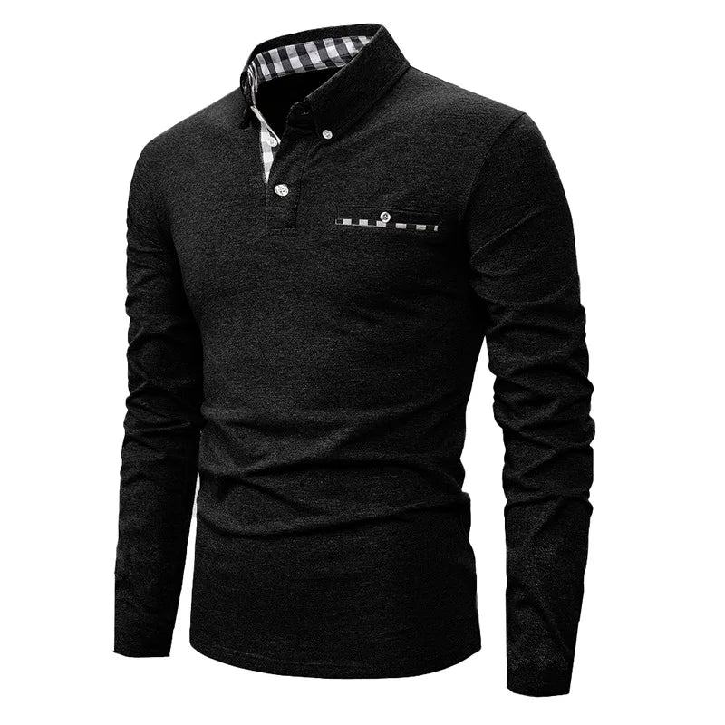 LAURENT MONACO | POLO LONG À MOTIF GÉOMÉTRIQUE POUR HOMMES