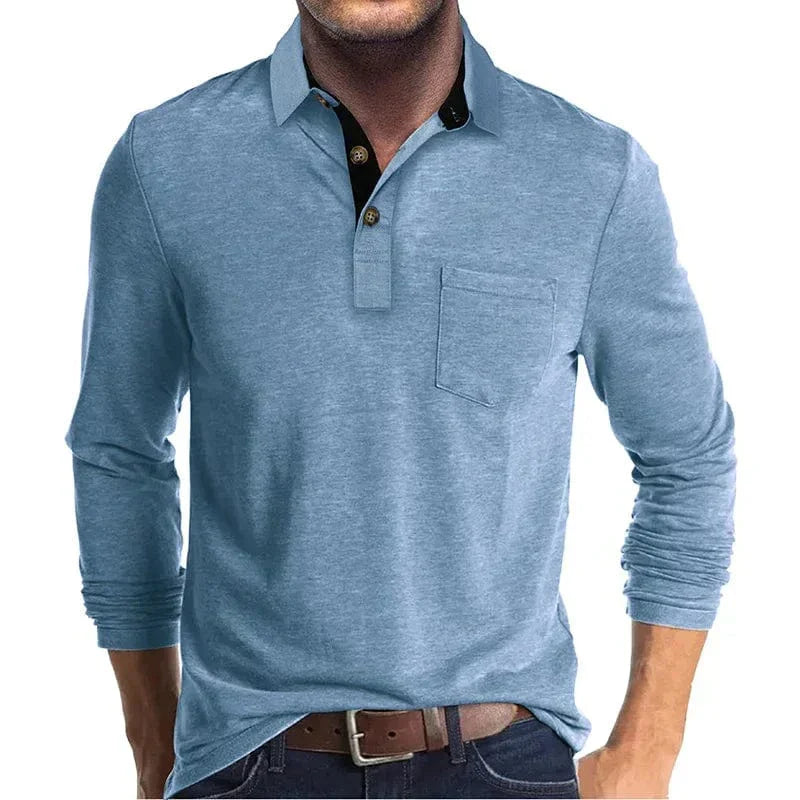 LAURENT MONACO | POLO CLASSIQUE À MANCHES LONGUES POUR HOMMES