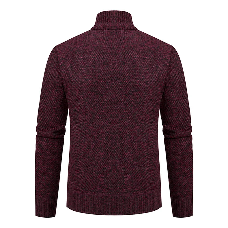 LAURENT MONACO | PULL À ZIP EN MAILLE COURRUE POUR HOMMES