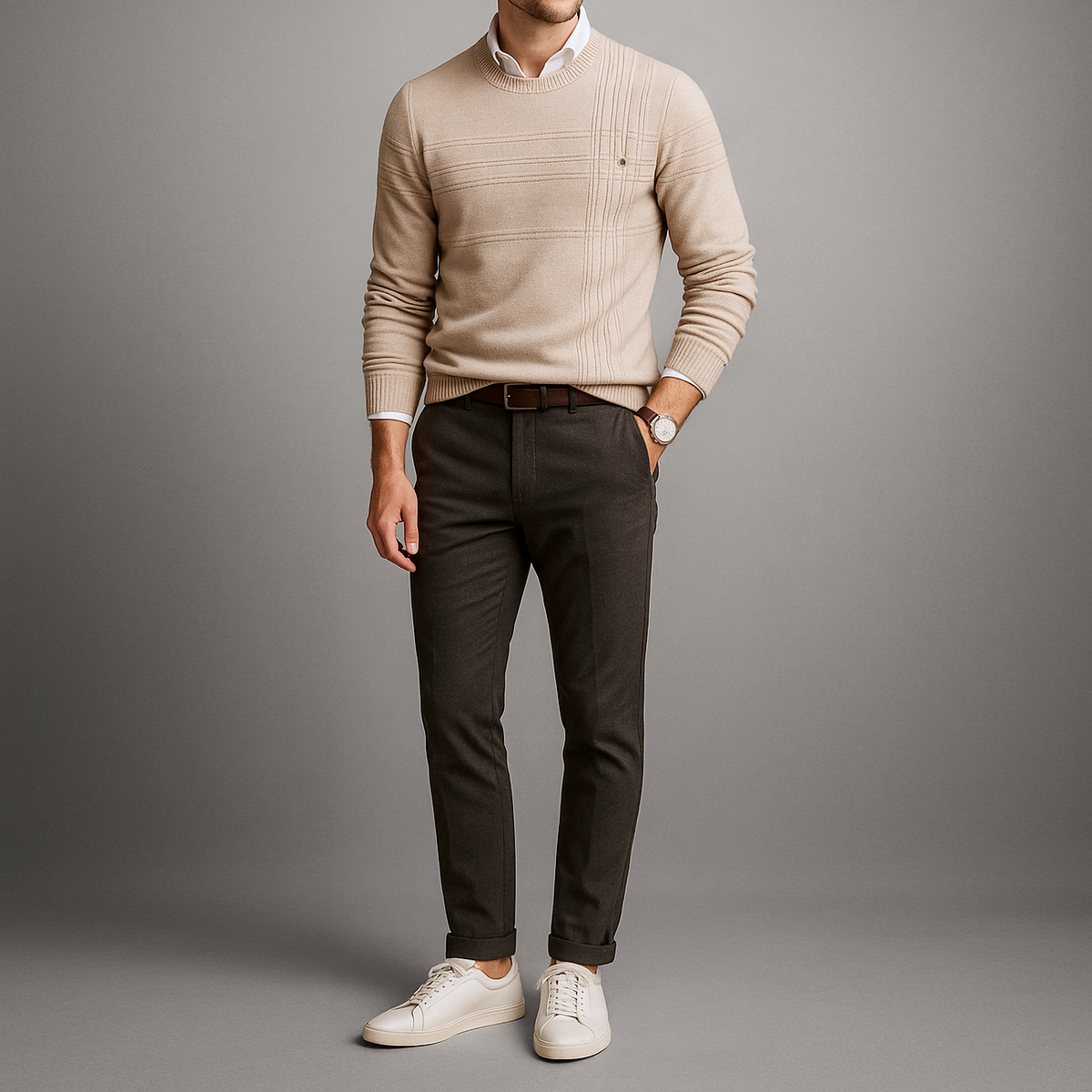 LAURENT MONACO | PULL EN COTON TEXTURÉ POUR HOMMES