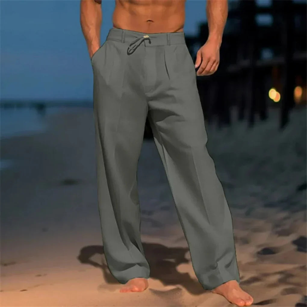 LAURENT MONACO | PANTALONS CLASSIQUES EN LIN POUR HOMMES