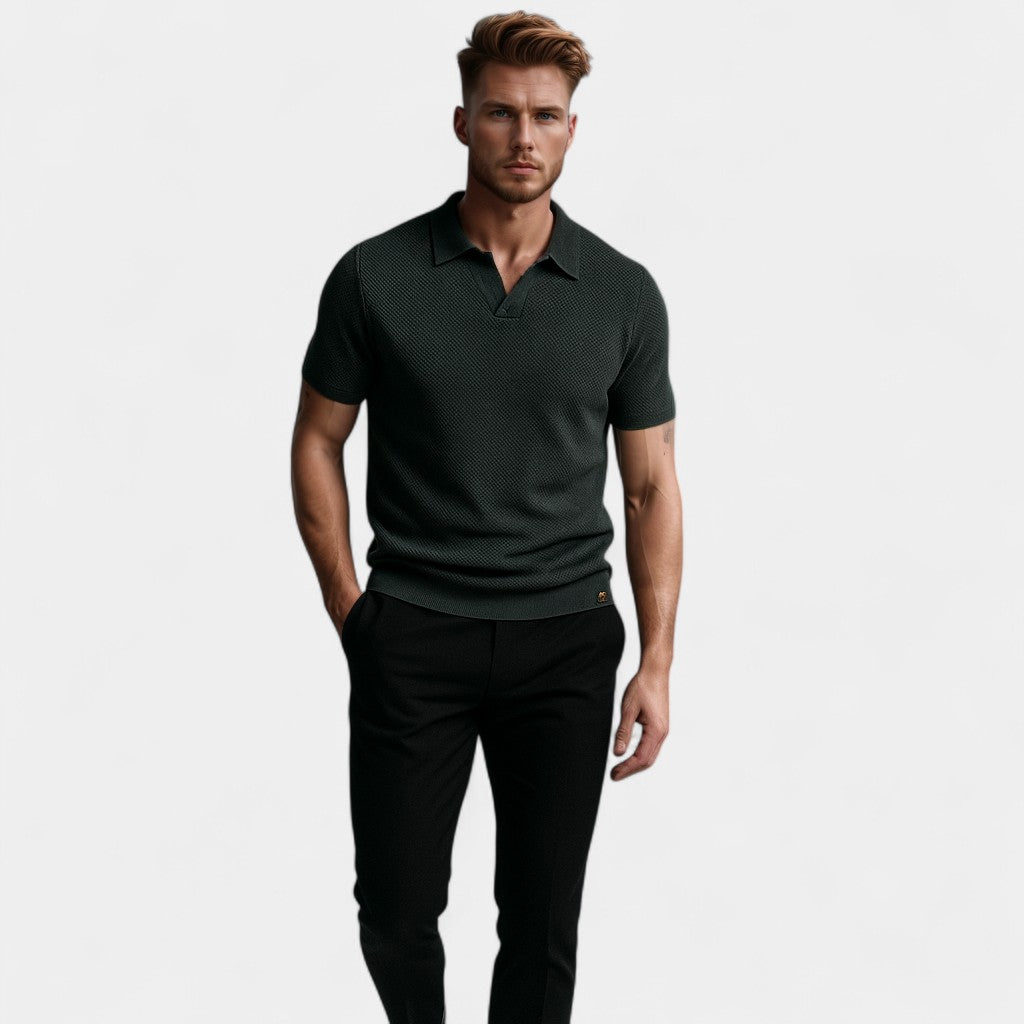 LAURENT MONACO | POLO À COL OUVERT POUR HOMMES