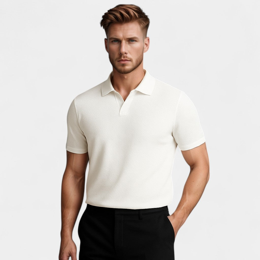 LAURENT MONACO | POLO À COL OUVERT POUR HOMMES