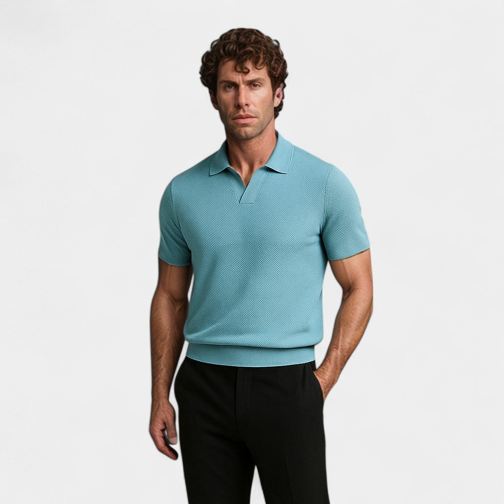 LAURENT MONACO | POLO À COL OUVERT POUR HOMMES