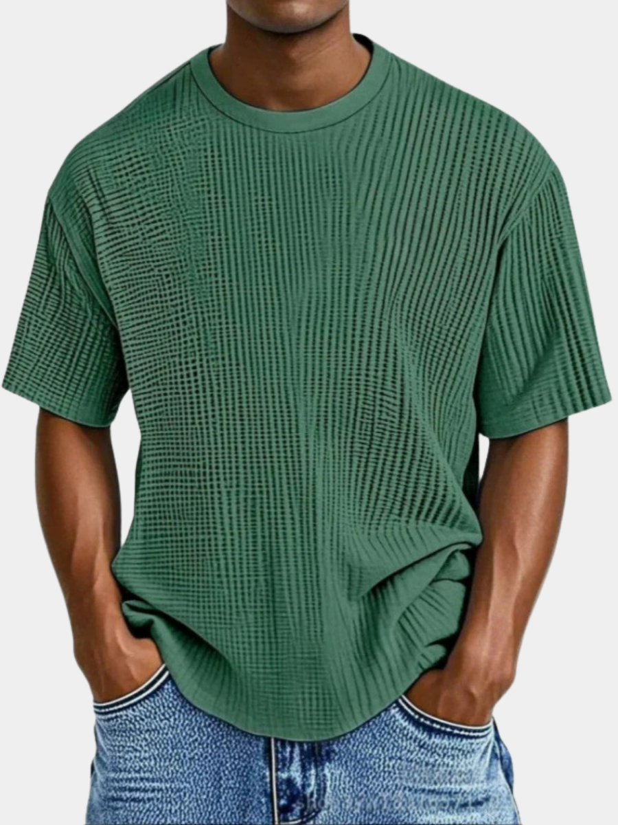 LAURENT MONACO | T-SHIRT EN MAILLE GAUFRE POUR HOMMES
