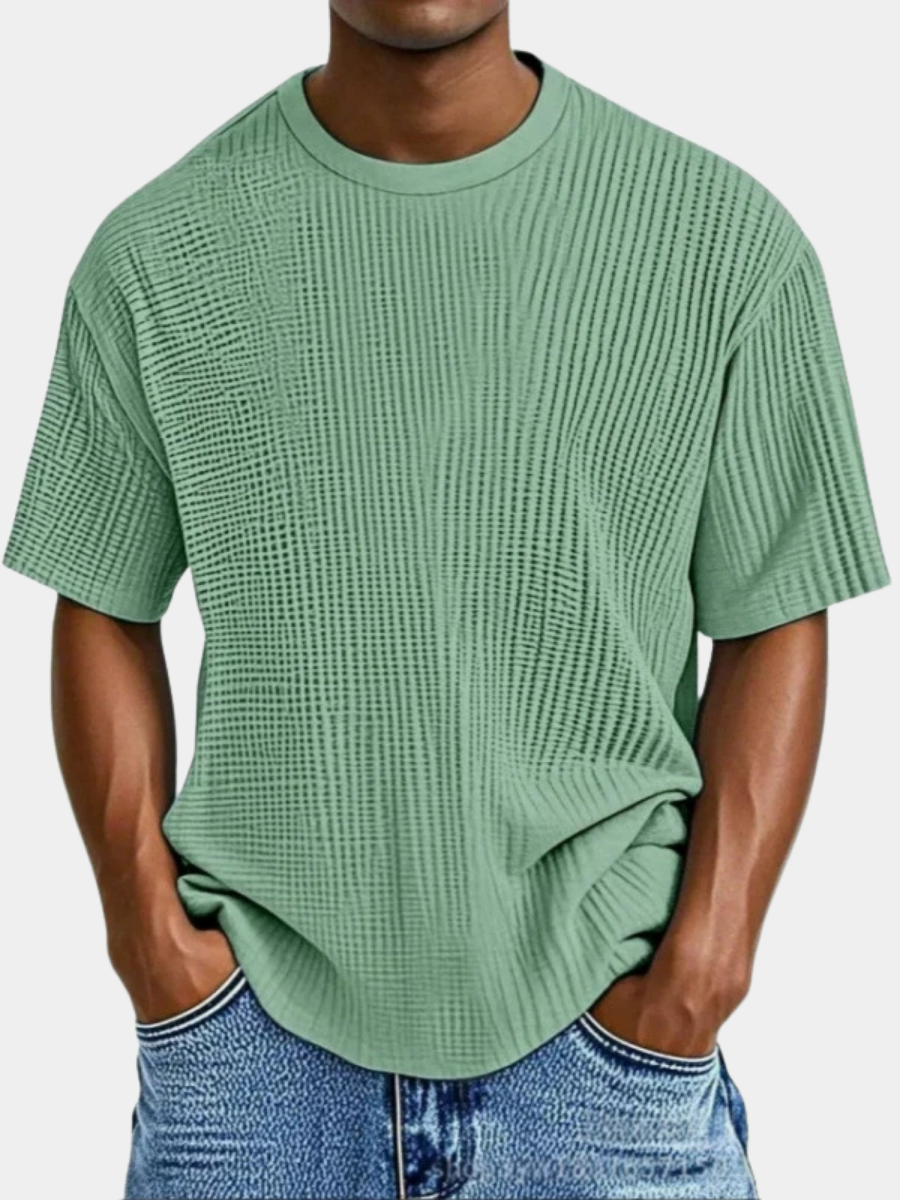 LAURENT MONACO | T-SHIRT EN MAILLE GAUFRE POUR HOMMES