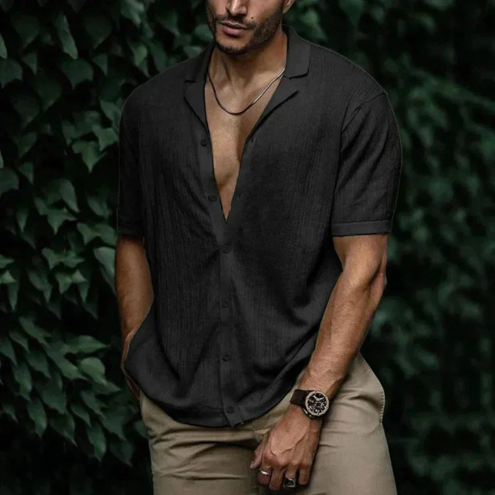 LAURENT MONACO | CHEMISE EN LIN TRICOTÉ POUR HOMMES