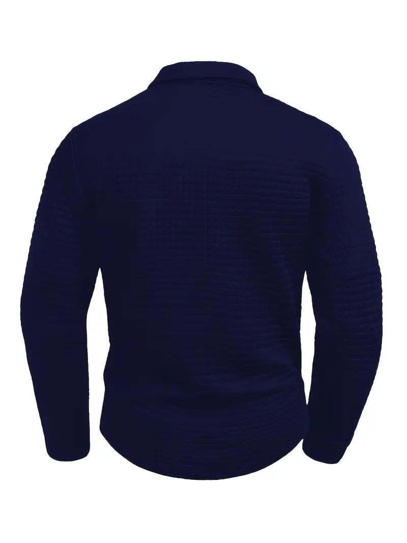 LAURENT MONACO | POLO À MANCHES LONGUES EN TISSU GAUFFRÉ POUR HOMMES