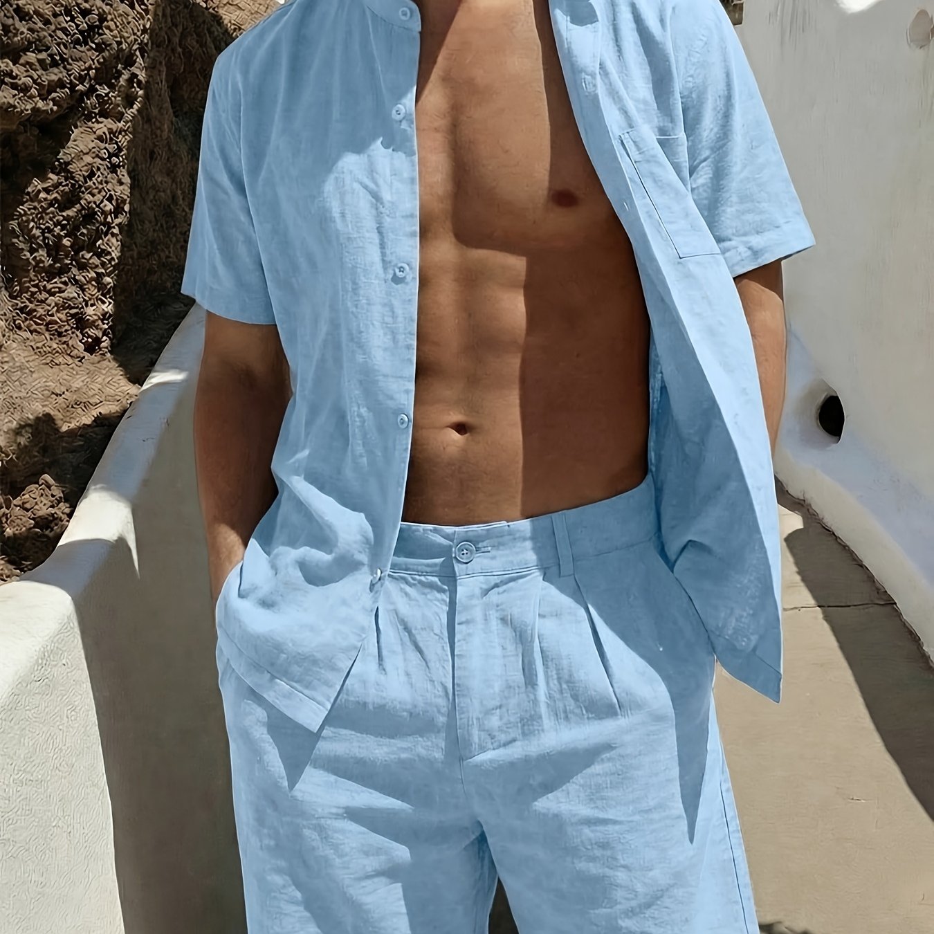 LAURENT MONACO | ENSEMBLE CHEMISE ET SHORT POUR HOMMES