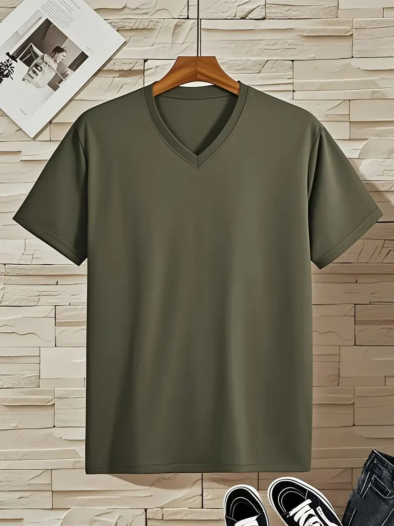 LAURENT MONACO | T-SHIRT À COL EN V POUR HOMMES