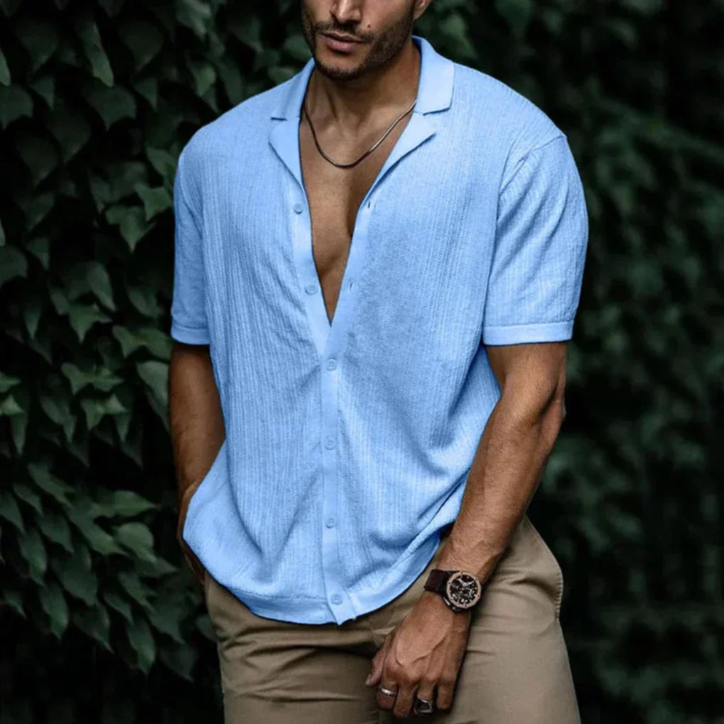LAURENT MONACO | CHEMISE EN LIN TRICOTÉ POUR HOMMES