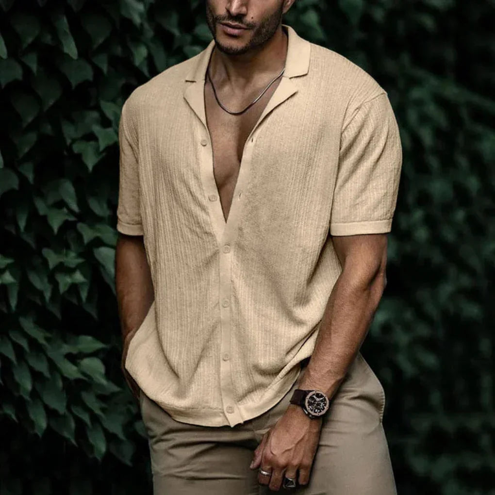 LAURENT MONACO | CHEMISE EN LIN TRICOTÉ POUR HOMMES