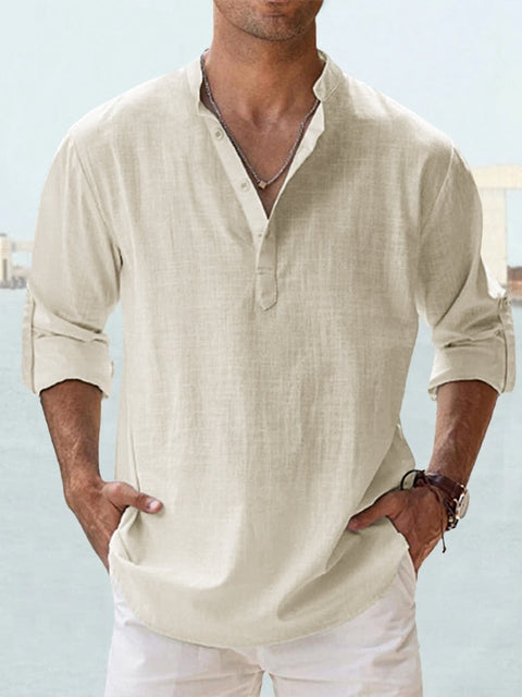LAURENT MONACO | CHEMISE MINIMALISTE À COL MANDARIN POUR HOMME