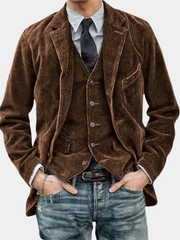 LAURENT MONACO | ENSEMBLE DE COSTUME EN VELOURS CÔTELÉ POUR HOMME