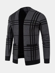 LAURENT MONACO | CARDIGAN EN MAILLE À CARREAUX POUR HOMME