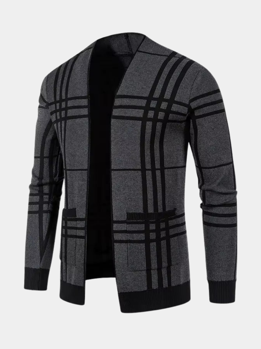DUMONT LYON | CARDIGAN EN MAILLE À CARREAUX POUR HOMME