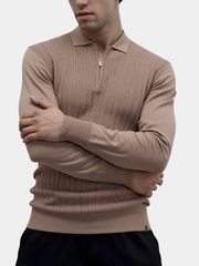 LAURENT MONACO | POLO TEXTURÉ ZIPPÉ POUR HOMME
