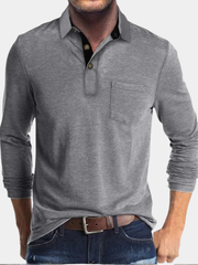 LAURENT MONACO | POLO CLASSIQUE À MANCHES LONGUES POUR HOMMES