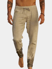 LAURENT MONACO | PANTALON DE PLAGE CLASSIQUE EN LIN POUR HOMMES