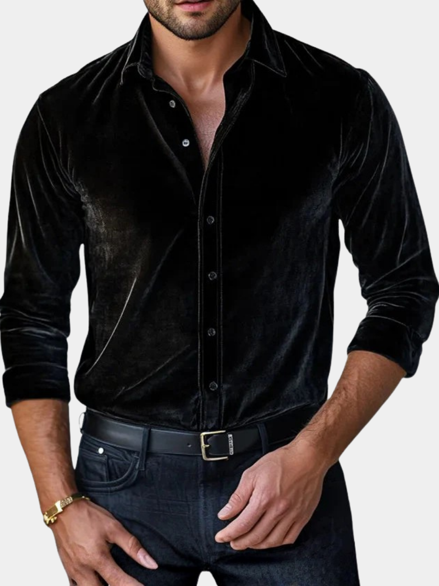 LAURENT MONACO | CHEMISE CLASSIQUE EN VELOURS POUR HOMMES