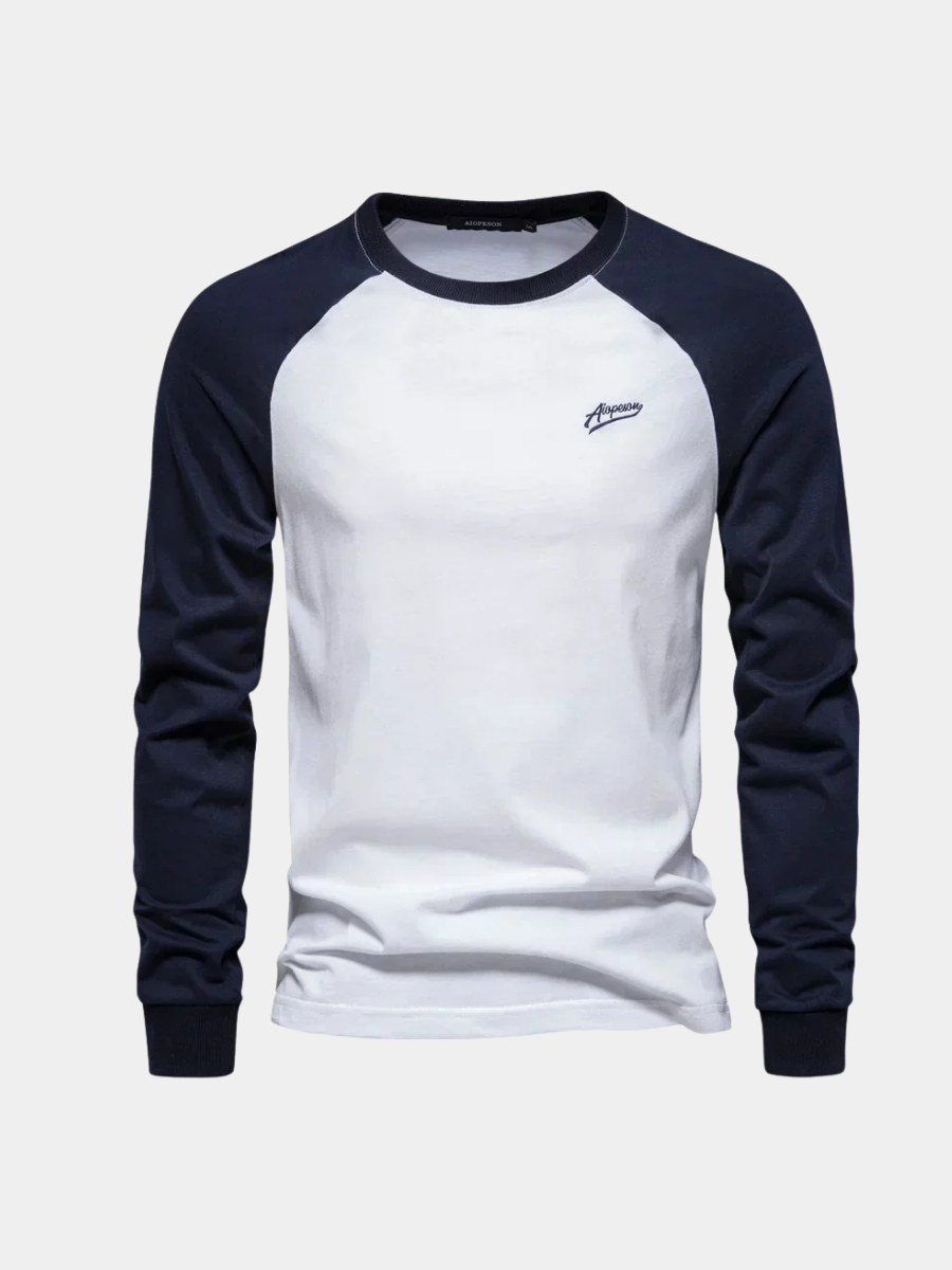 LAURENT MONACO | T-SHIRT CLASSIQUE RAGLAN À MANCHES LONGUES POUR HOMMES