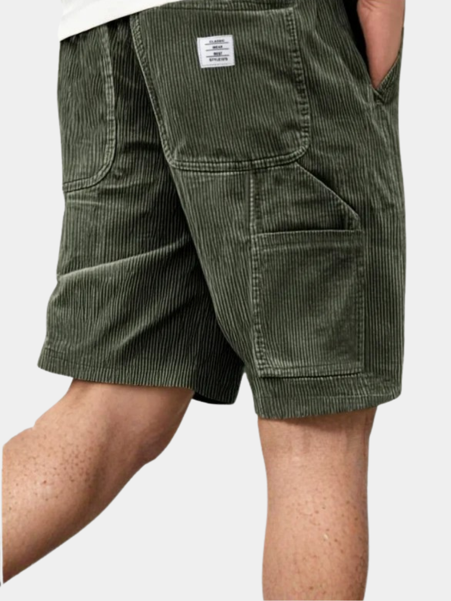 LAURENT MONACO | SHORTS CARGO EN VELOURS CÔTELÉ POUR HOMMES