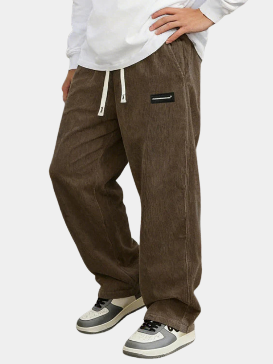 LAURENT MONACO | PANTALONS EN CORDUROY À TAILLE ÉLASTIQUE POUR HOMMES