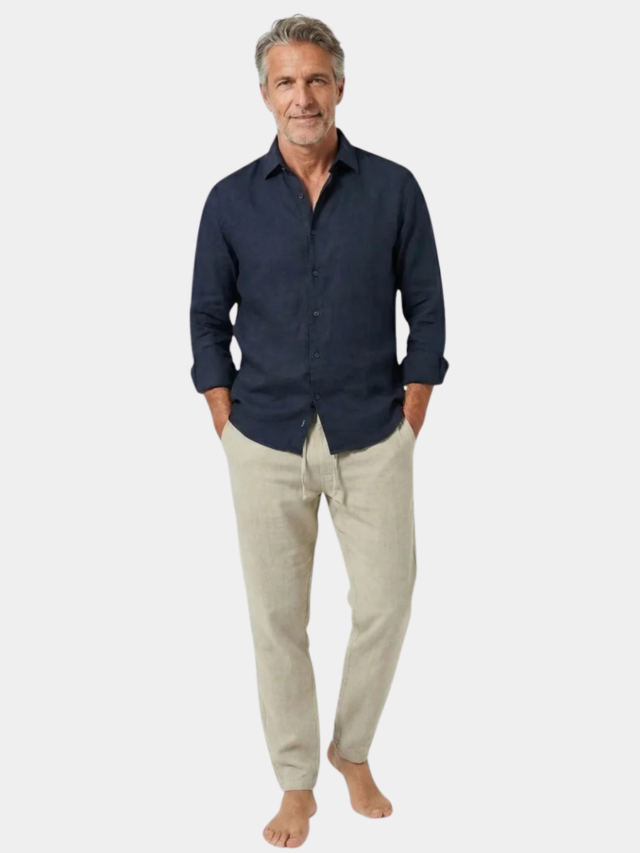 LAURENT MONACO | PANTALONS DE PLAGE EN LIN CLASSIQUES POUR HOMMES