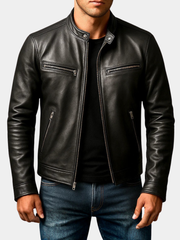 LAURENT MONACO | VESTE MOTO MINIMALISTE POUR HOMMES