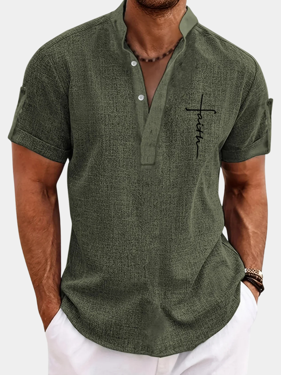 LAURENT MONACO | CHEMISE À COL MONTANT POUR HOMMES