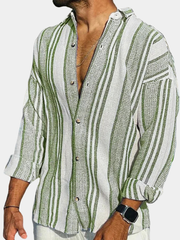LAURENT MONACO | CHEMISE EN LIN RAYÉE POUR HOMMES