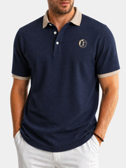LAURENT MONACO | POLO CLASSIQUE À COL CONTRASTÉ POUR HOMMES