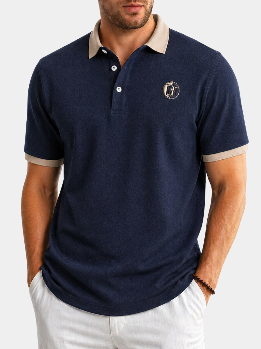 LAURENT MONACO | POLO CLASSIQUE À COL CONTRASTÉ POUR HOMMES