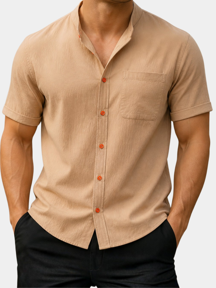 LAURENT MONACO | CHEMISE CLASSIQUE À MANCHES COURTES POUR HOMMES
