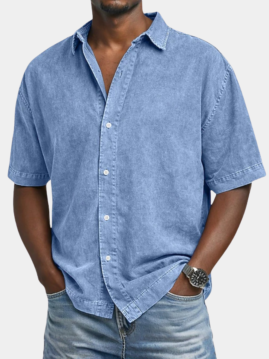 LAURENT MONACO | CHEMISE EN COTON À EFFET ACIDE POUR HOMMES