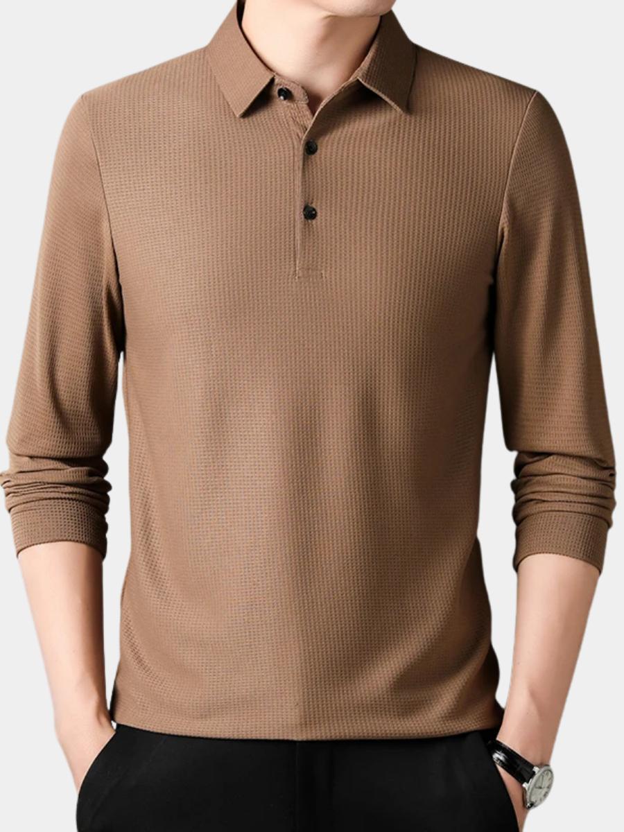 LAURENT MONACO | POLO EN TRICOT À MANCHES LONGUES POUR HOMMES