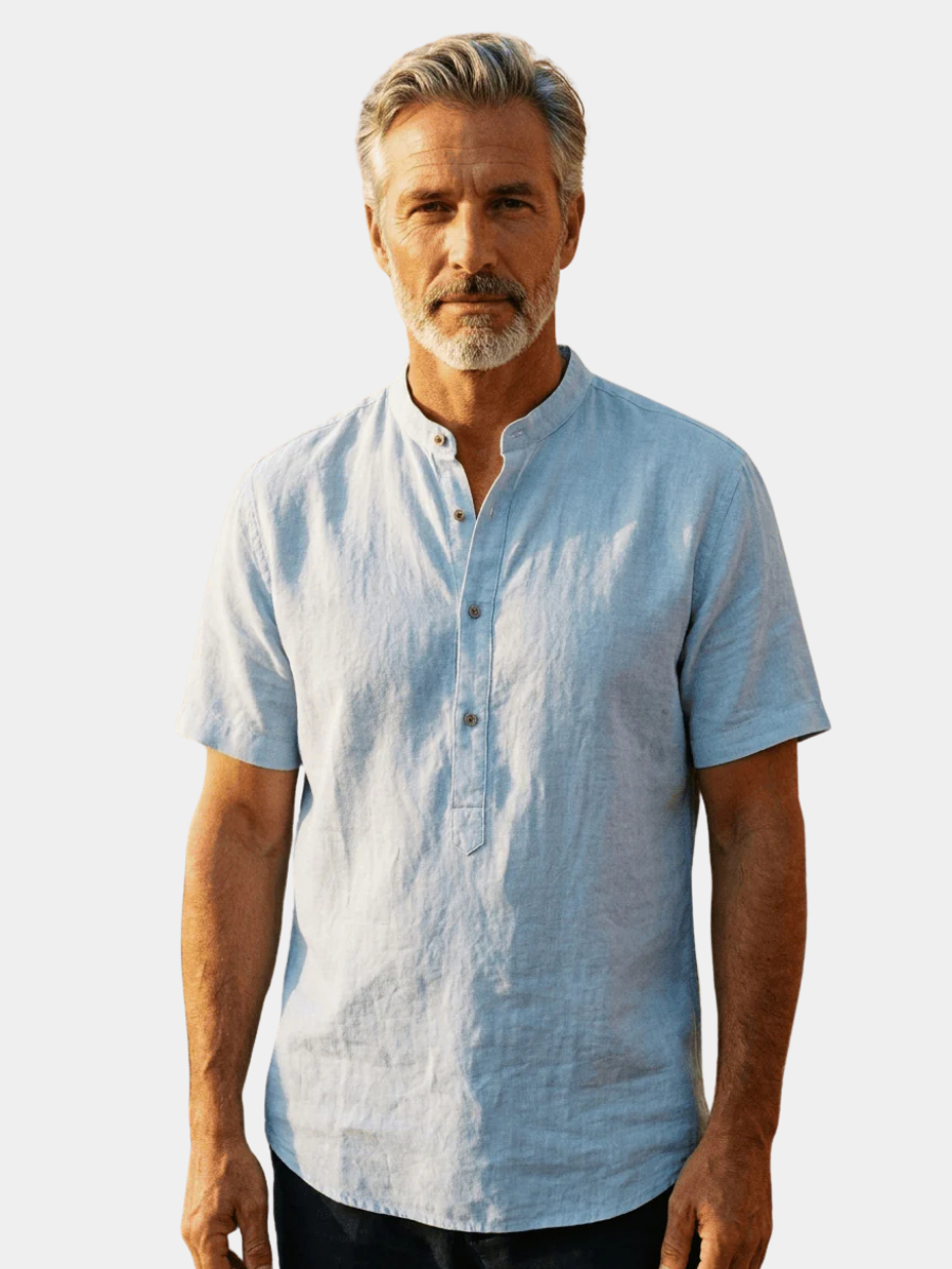 LAURENT MONACO | CHEMISE À COL MAO POUR HOMMES