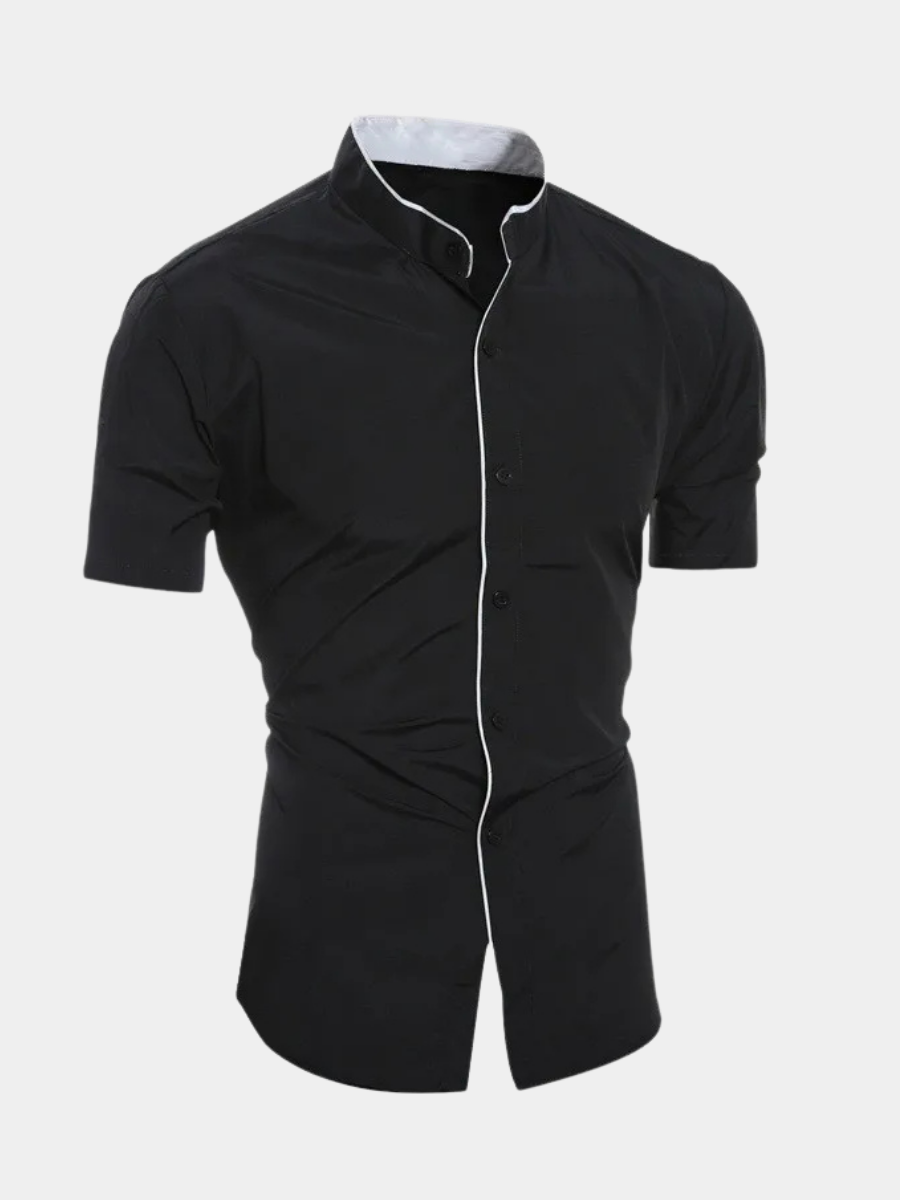 LAURENT MONACO | CHEMISE À MANCHES COURTES COL MONTANT POUR HOMME