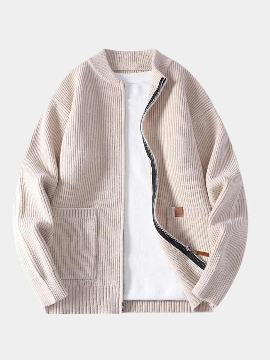 LAURENT MONACO | VESTE À ZIP RIBBÉE POUR HOMMES
