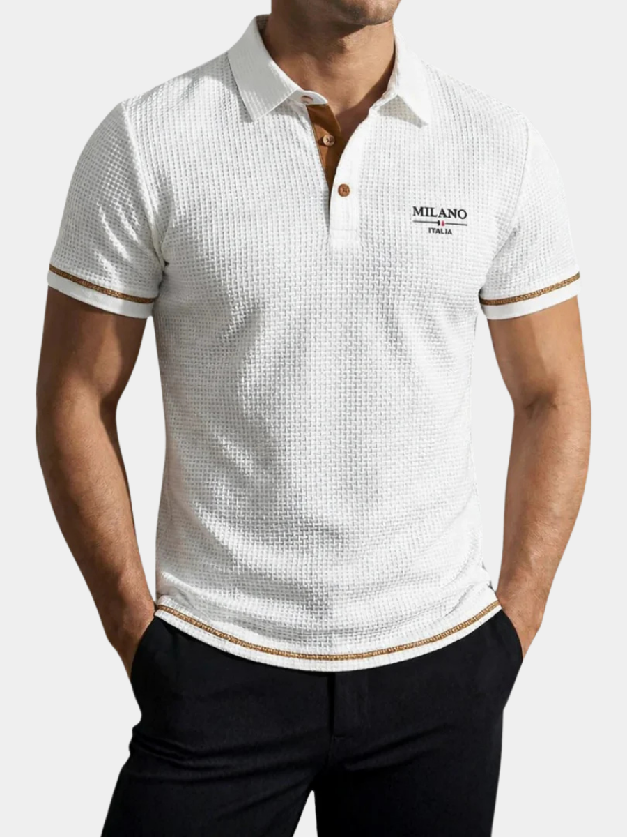 LAURENT MONACO | POLO TEXTURÉ ÉLÉGANT POUR HOMMES