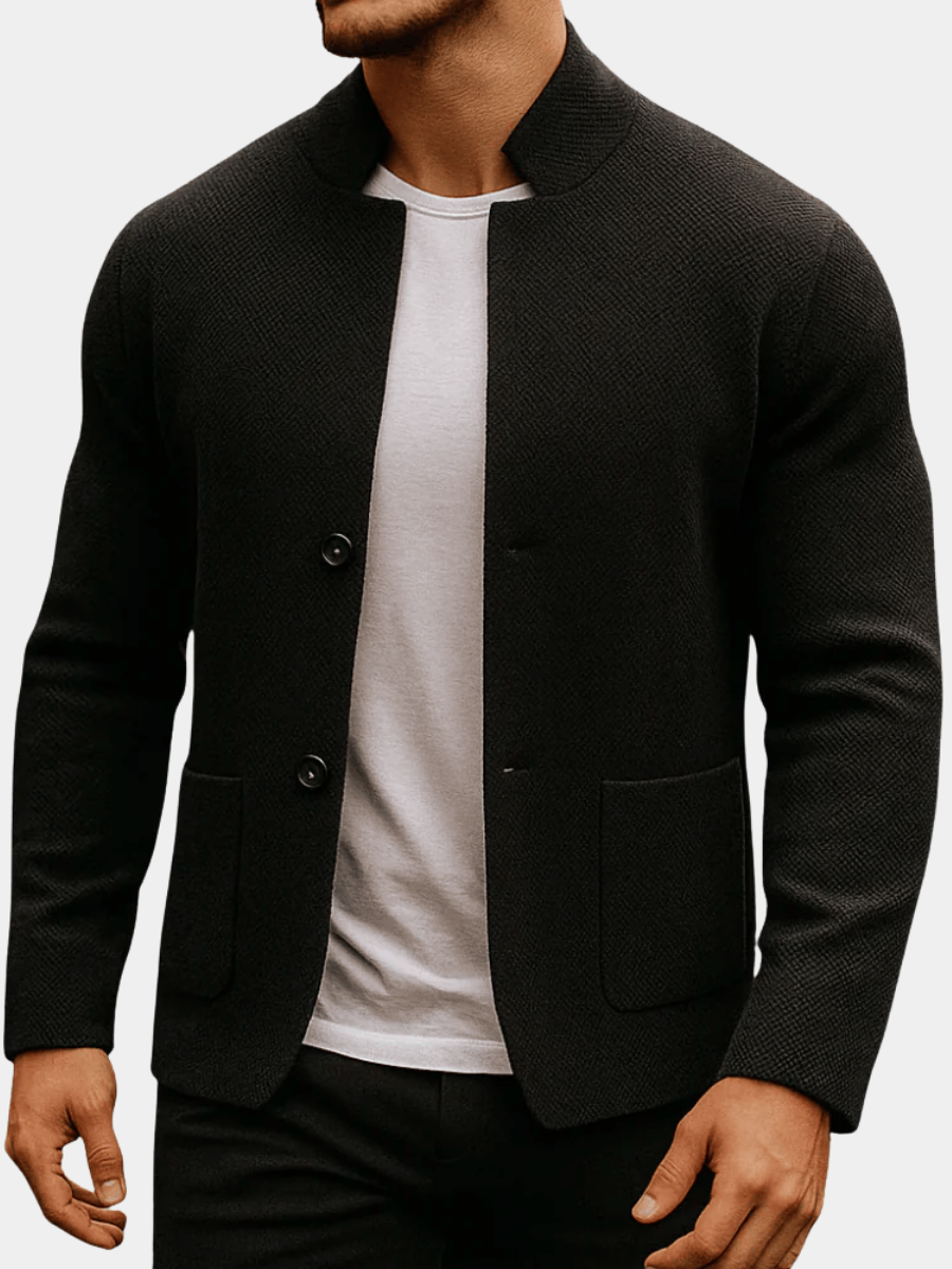 LAURENT MONACO | GILET À COL MONTANT EN MAILLE POUR HOMMES