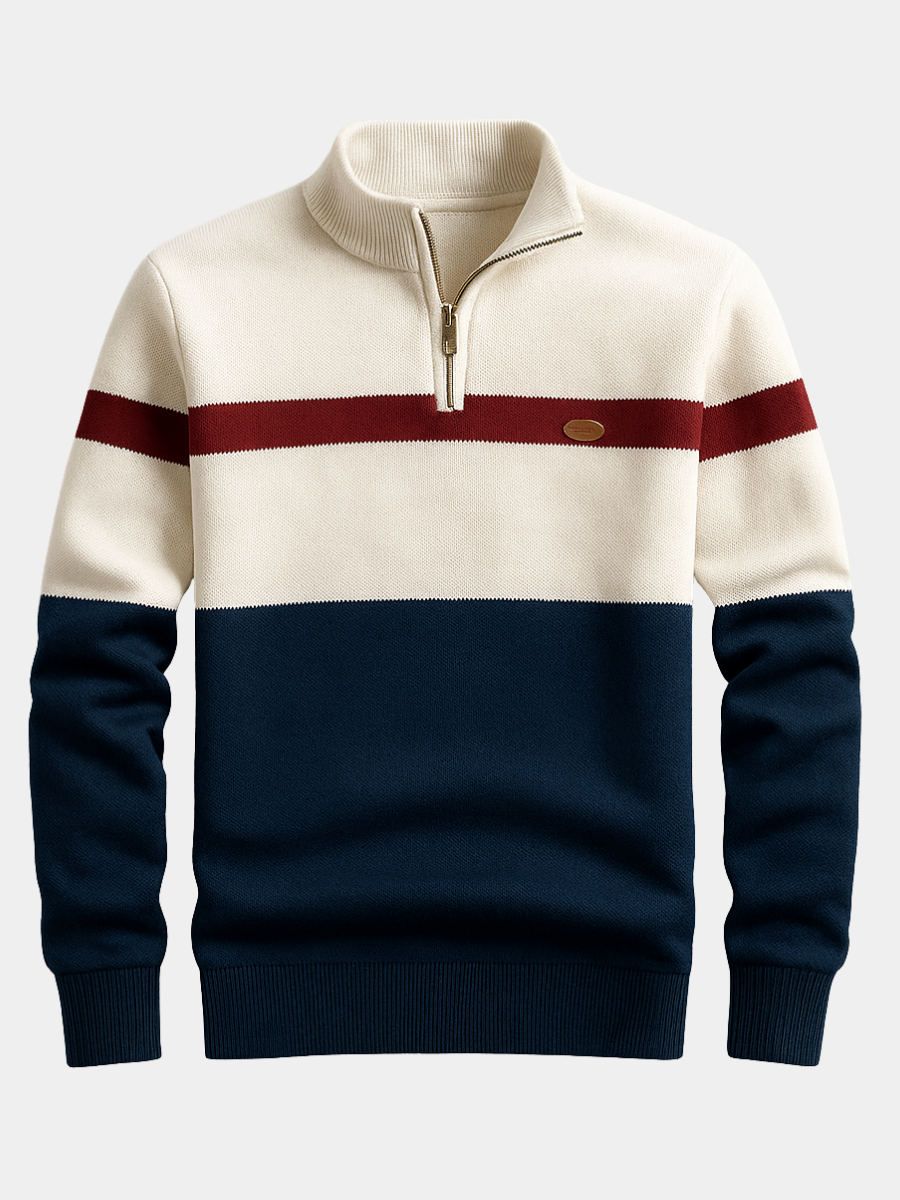 LAURENT MONACO | PULL HOMME AVEC ZIP AU COL