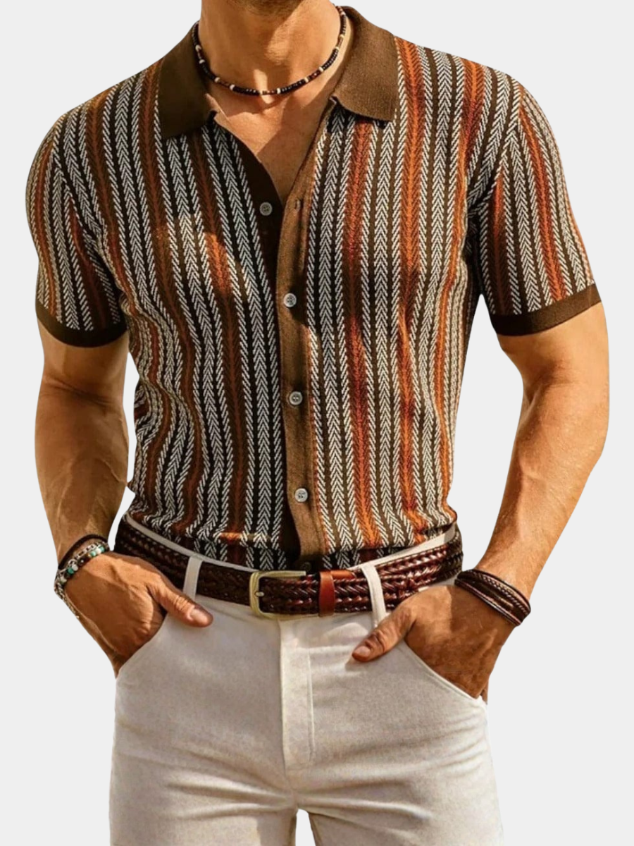 LAURENT MONACO | POLO MAILLE CHEVRON POUR HOMME